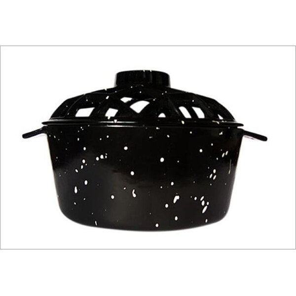 Uniflame Uniflame C-1929 PORCELAIN COATED LATTICE TOP STEAMER- BLACK WITH WHITE SPECKLES C-1929 - main